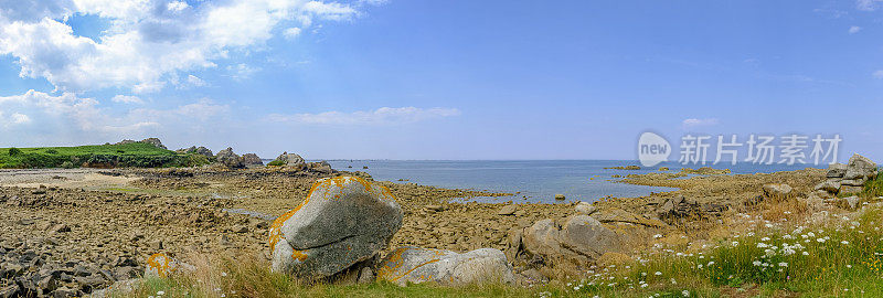 在法国布列塔尼Côtes d'Armor的Bréhat岛在夏天